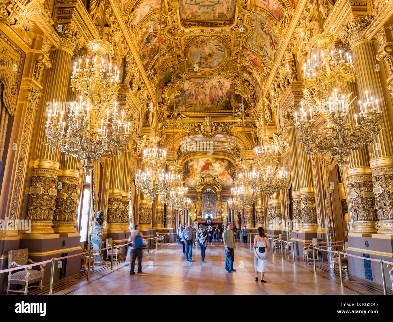 Francia, 7 maggio: vista dell'interno del famoso Grand foyer del Palais Garnier maggio su 7, 2018 in Francia Foto Stock