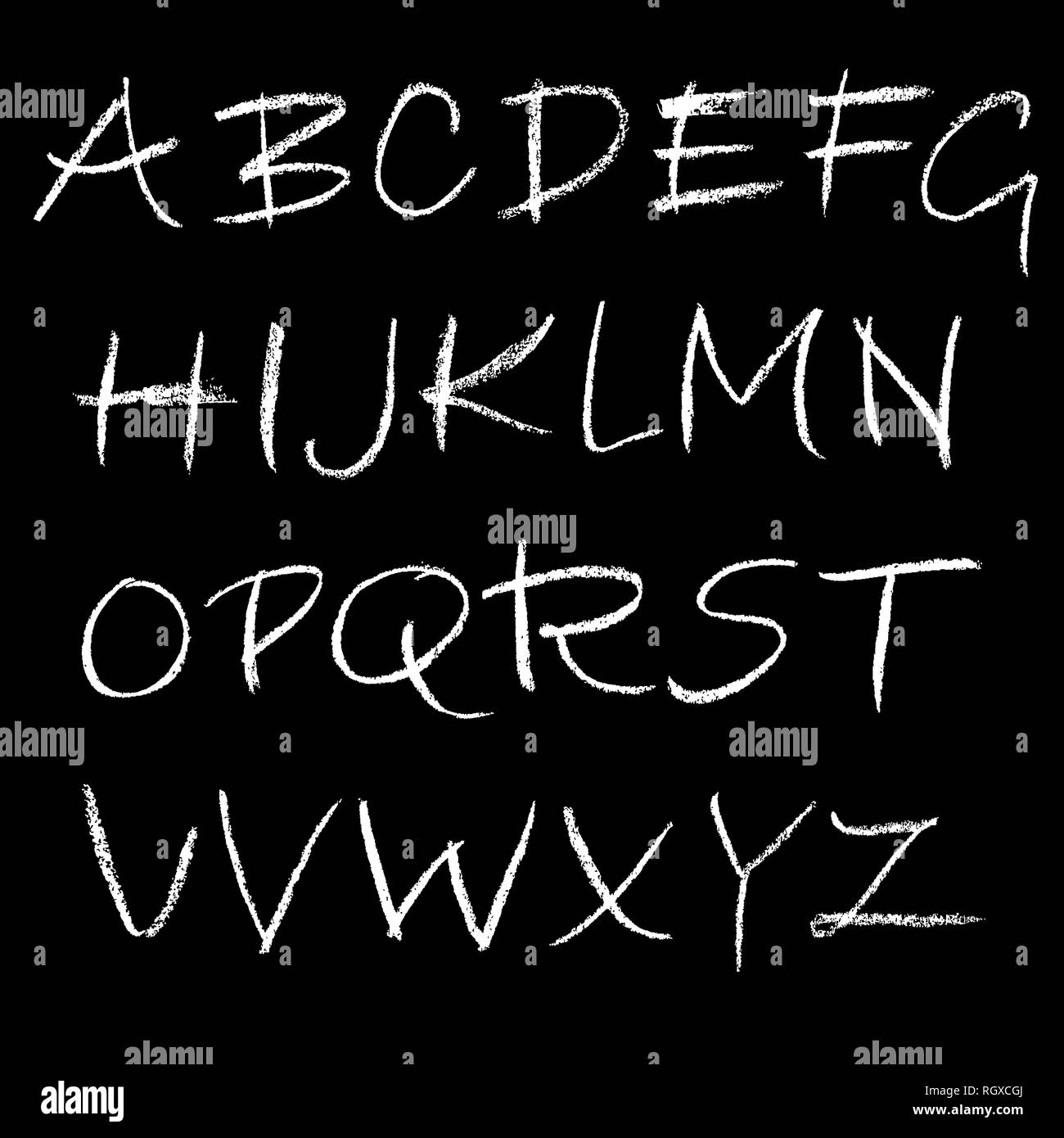 Chalk textured font. Grunge script sulla lavagna. La calligrafia del vettore illustrazione. Illustrazione Vettoriale
