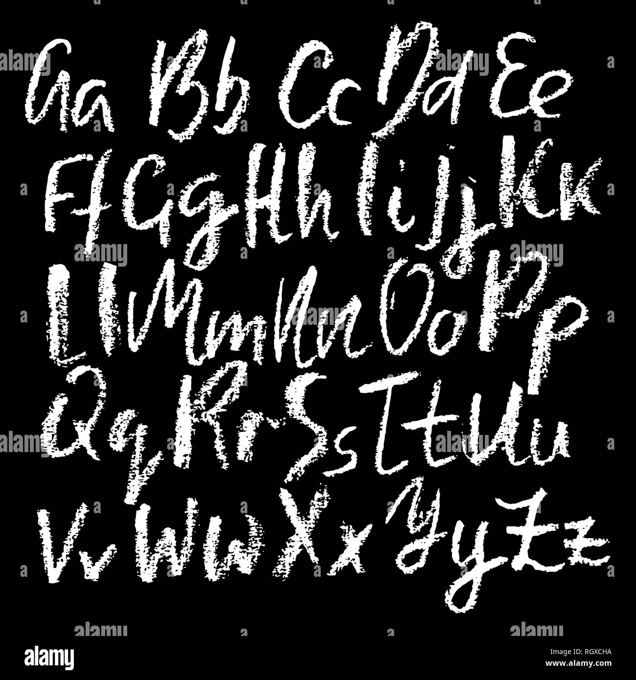 Chalk textured font. Grunge script sulla lavagna. La calligrafia del vettore illustrazione. Illustrazione Vettoriale