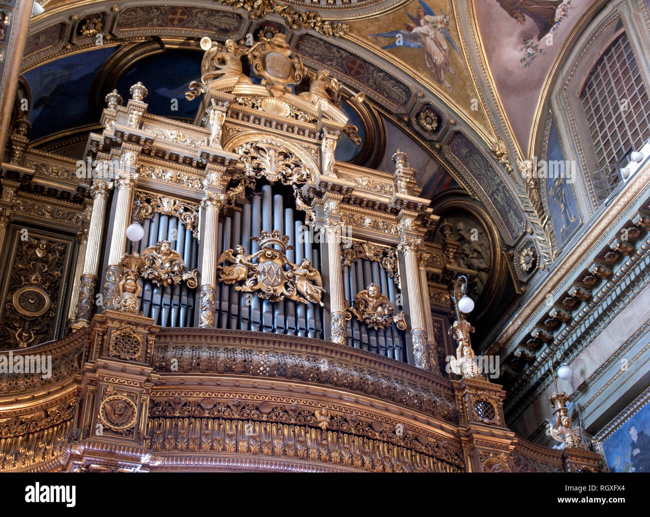 All interno del Santuario della Vergine del Rosario di Pompei, Napoli, Italia. Foto Stock