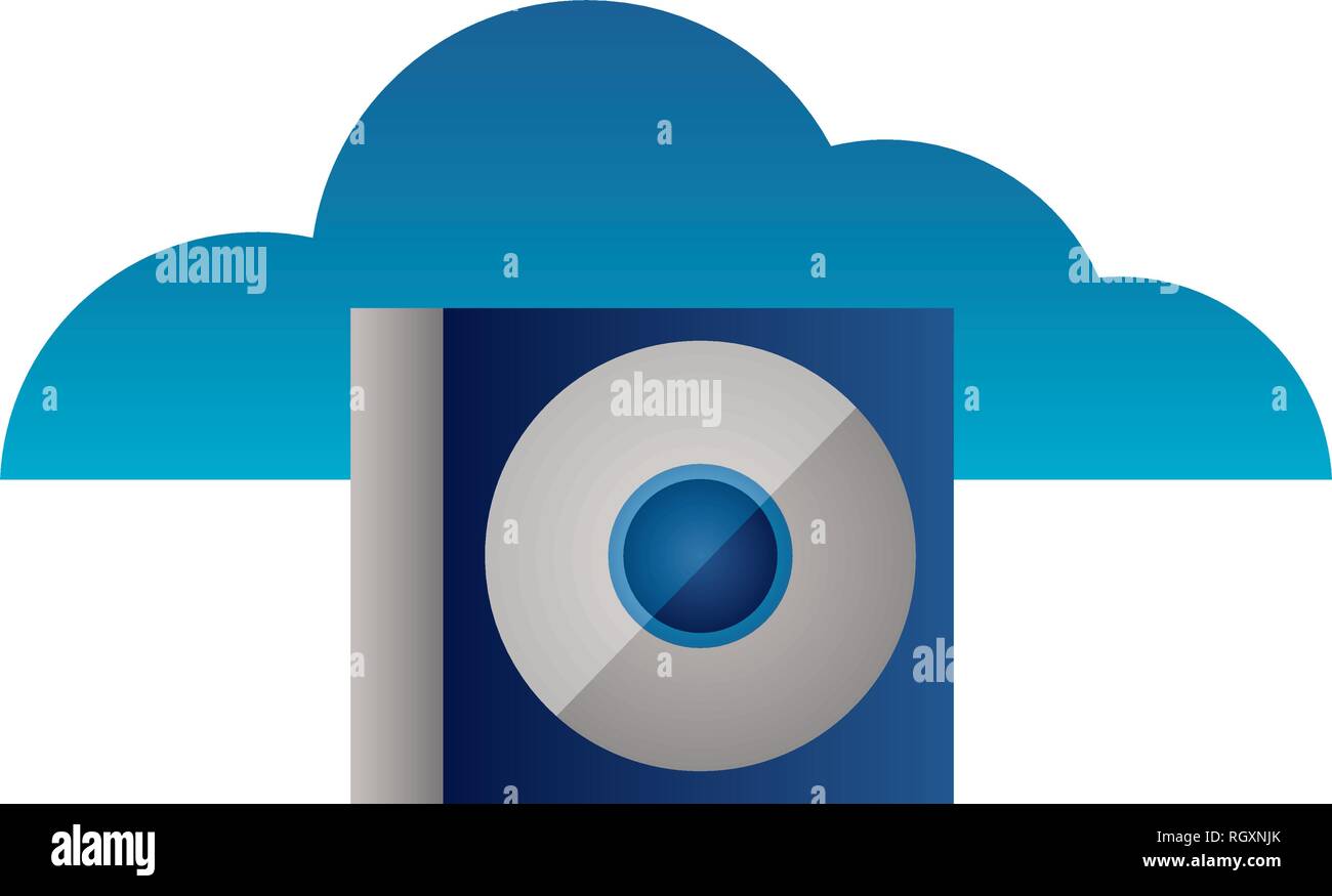 Il cloud computing compact disk drive Illustrazione Vettoriale