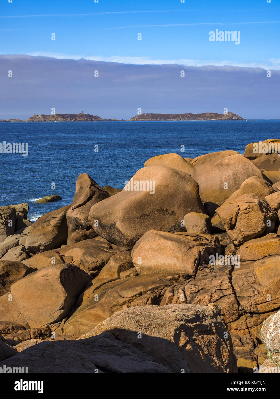 Granit Rose, Ploumanach, COTES D ARMOR, Bretagne, Francia, Europa Foto Stock