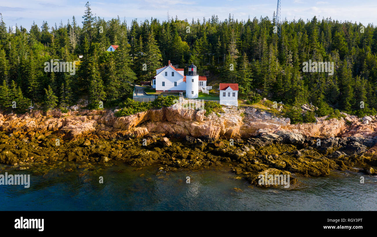 La Bass Harbor Head Lighthouse, Parco Nazionale di Acadia, Maine, Stati Uniti d'America Foto Stock