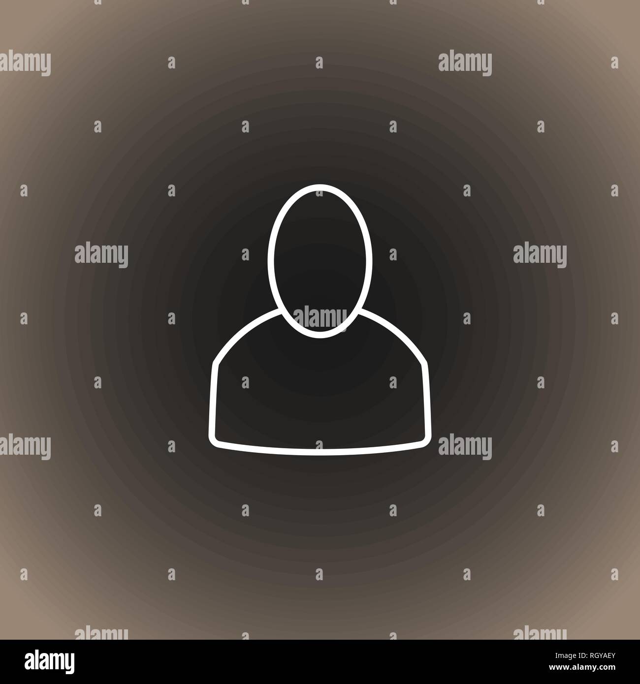 Profilo utente icona sul nero/grigio scuro e beige gradiente dello sfondo. Illustrazione vettoriale EPS10. Illustrazione Vettoriale