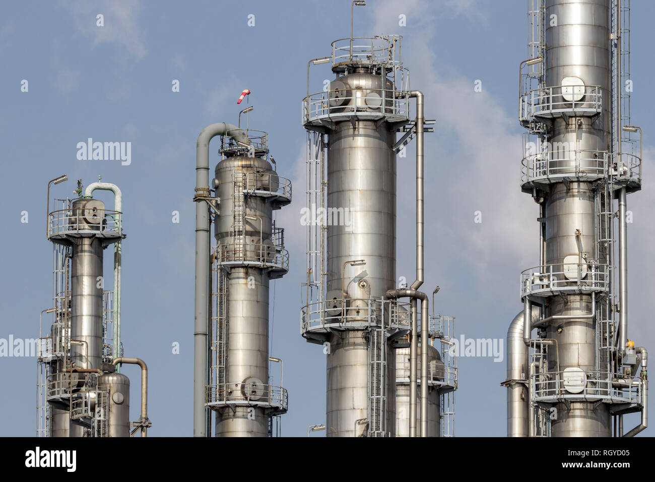 Raffineria di petrolio di potenza impianto di stazione Foto Stock
