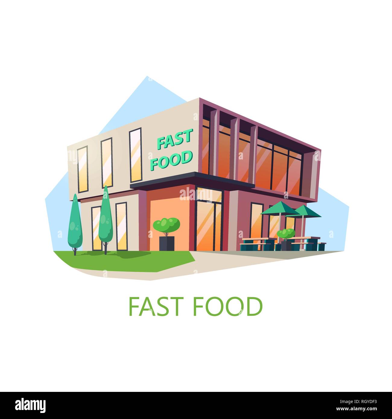 Store o un negozio per il fast food.American cafe edificio Illustrazione Vettoriale