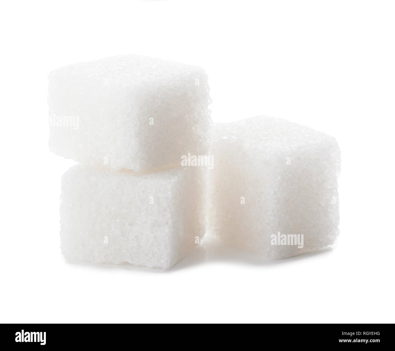 Zolletta di zucchero isolato su uno sfondo bianco Foto Stock