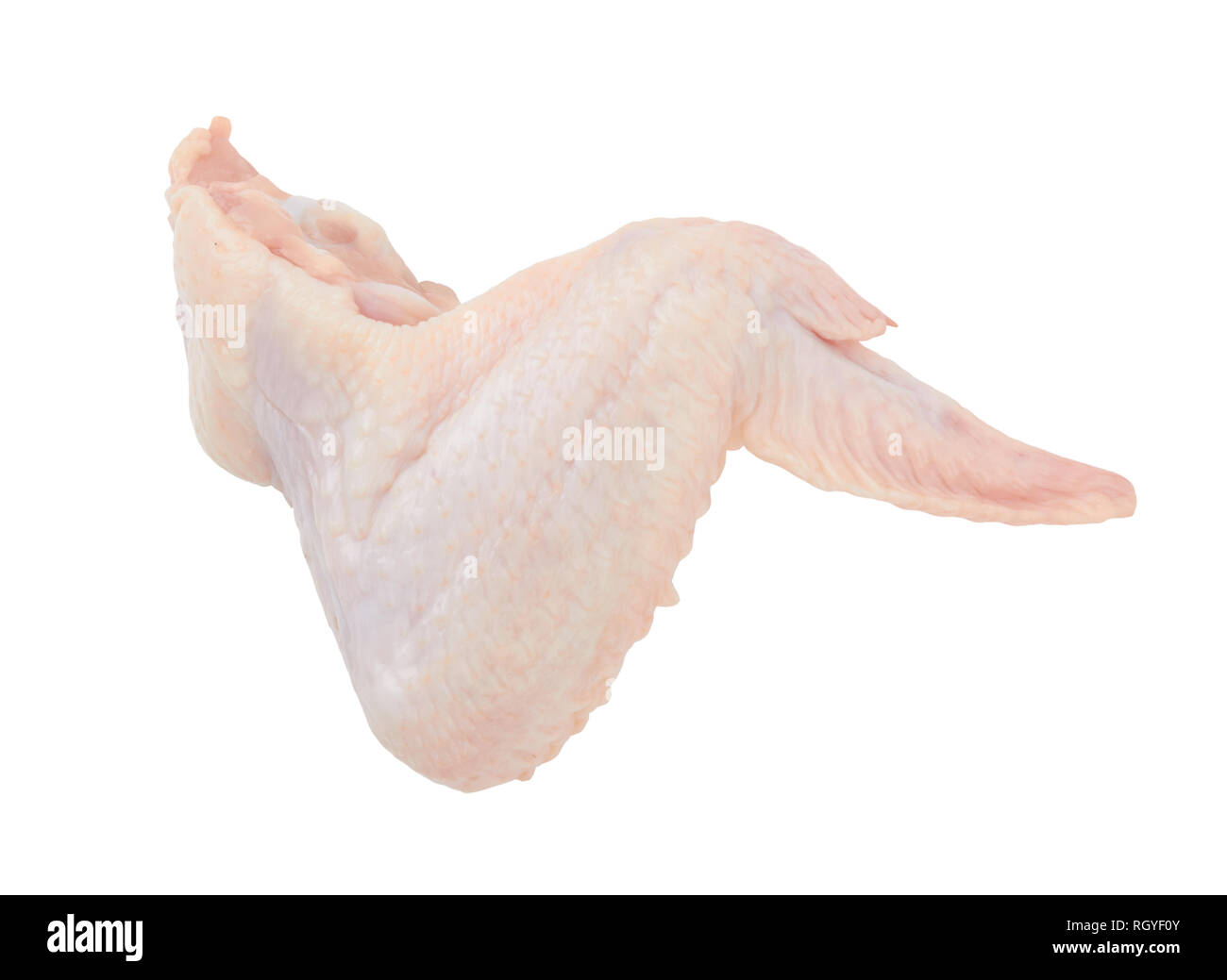 Il pollo crudo ala isolati su sfondo bianco Foto Stock