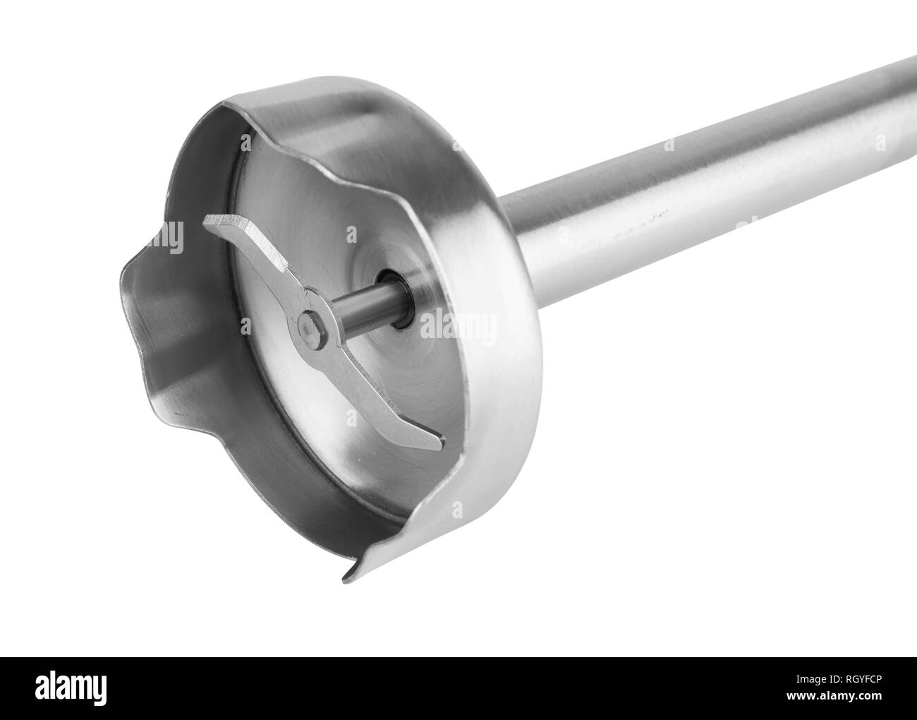 Electric frullatore a immersione su sfondo bianco Foto Stock