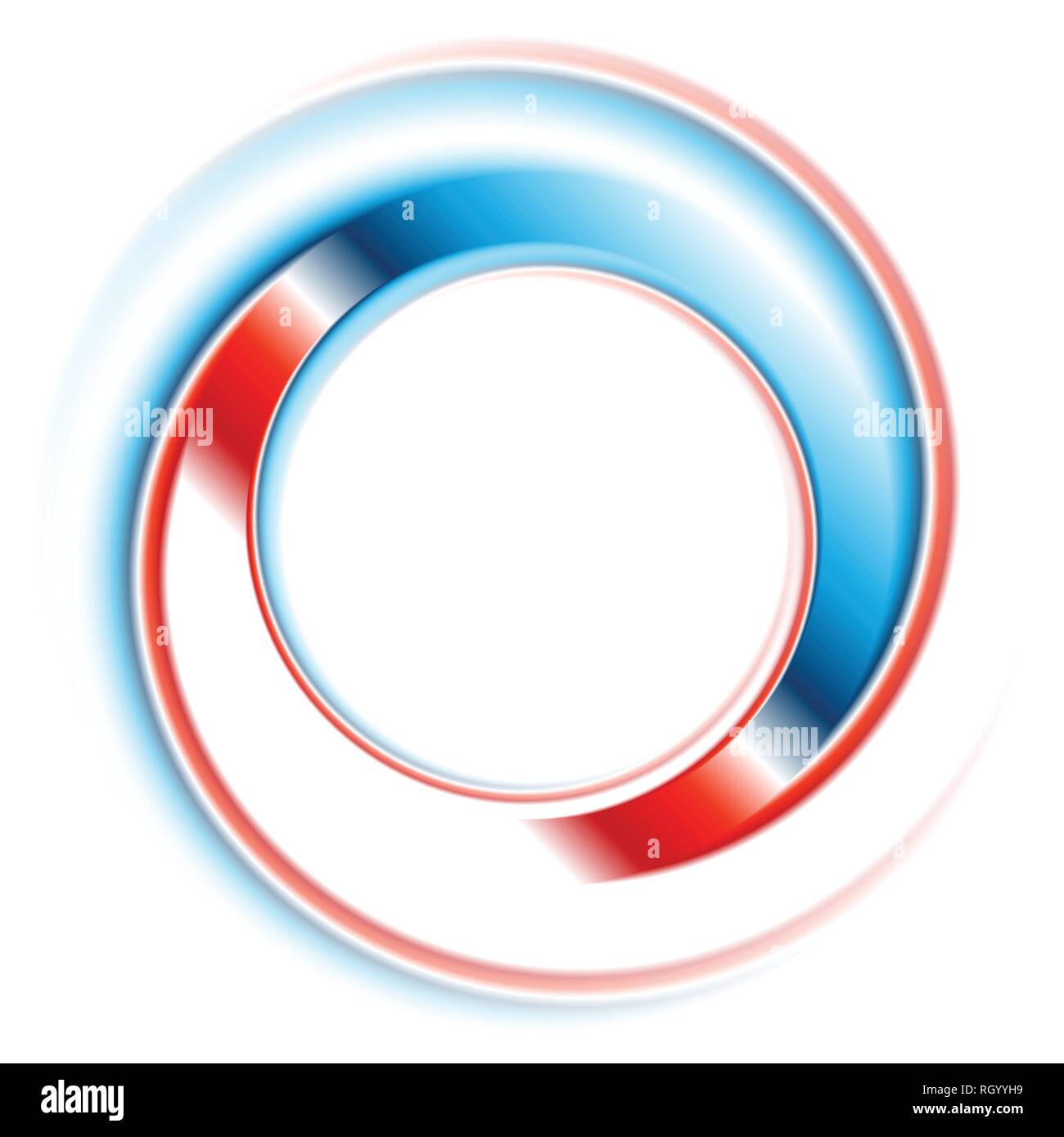 Blu e rosso cerchio rotondo logo design. Sfondo vettoriale Illustrazione Vettoriale