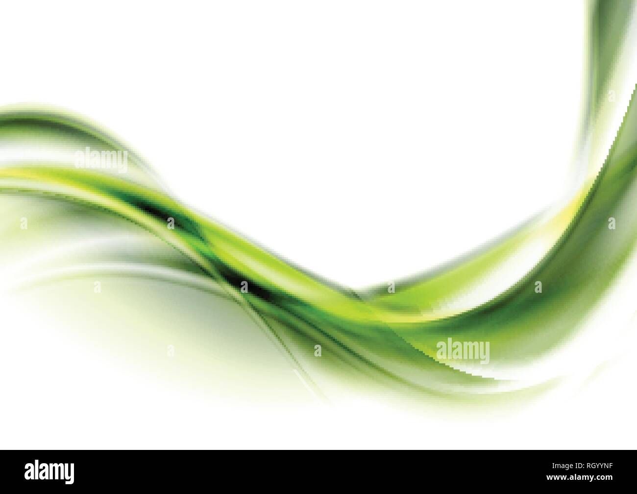 Verde brillante che scorre astratto onde dinamiche sfondo vettoriale Illustrazione Vettoriale