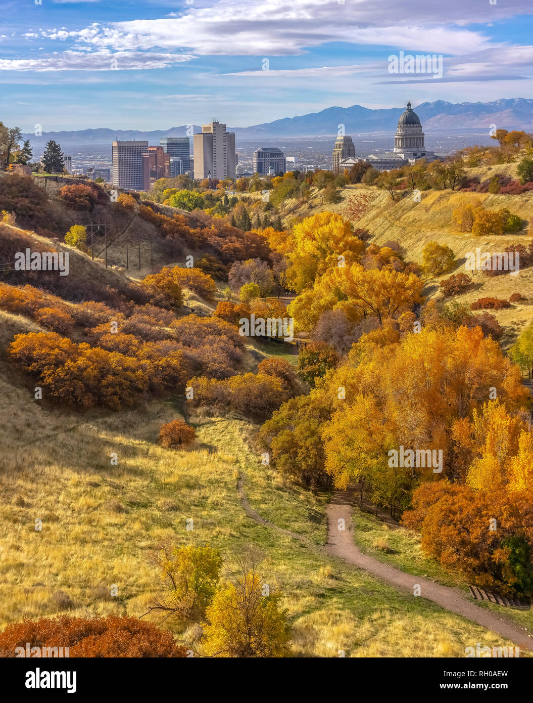 Brillante scenario autunnale in Salt Lake City Utah Foto Stock