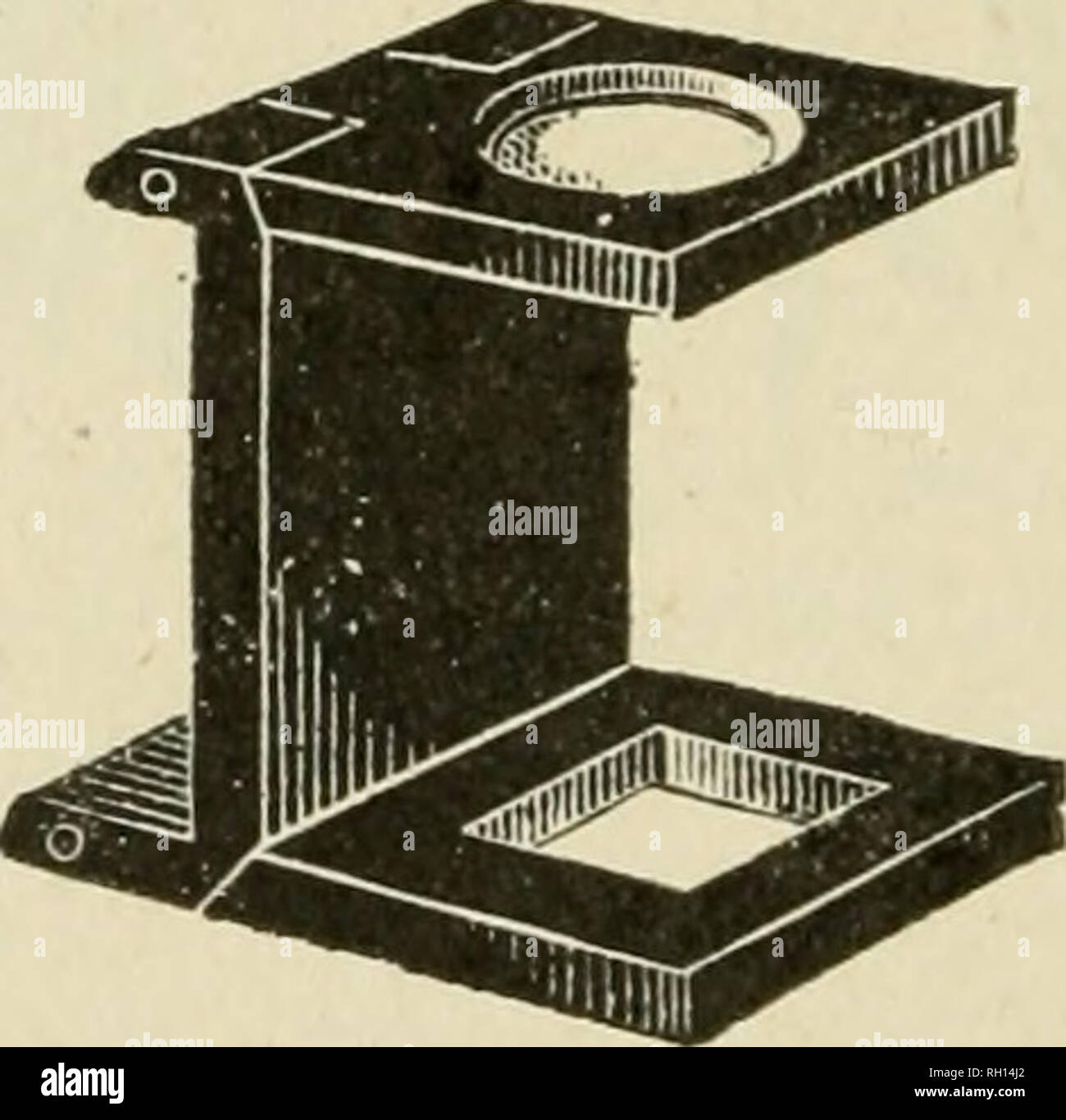 . Bollettino. Agricoltura -- Ontario. Fig. A. treppiede magnifier. La figura B. tester di biancheria. Classificazione di erbacce. Le erbe infestanti possono essere classi6ed in base alla lunghezza di tempo in cui essi vivono, come segue: annuari, o erbe infestanti che germoglia, bloom, frutta e morire nel corso di un anno o di stagione. Increspatura di mais è un esempio. Inverno annuari, che germinano in tarda estate o in autunno, passare l inverno come semenzali o piante immaturi e completare il ciclo della loro esistenza dal blooming, la fruttificazione, e morendo durante l'estate seguente. Tali sono gli scacchi e il pastore la borsetta. Biennali, che producono foglie e le radici del primo anno, Foto Stock