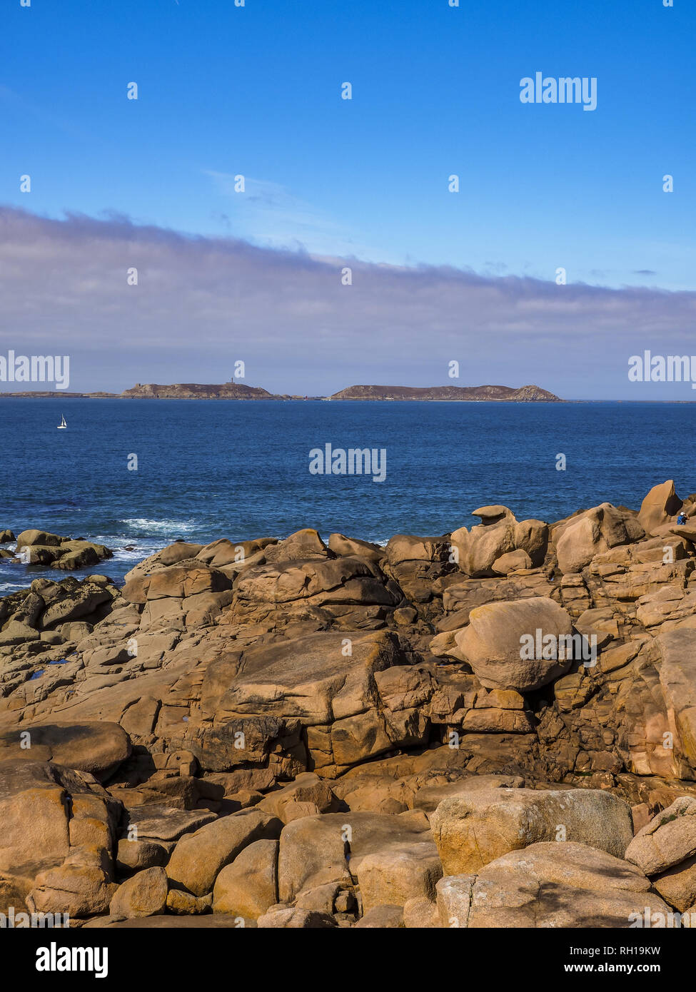 Granit Rose, Ploumanach, COTES D ARMOR, Bretagne, Francia, Europa Foto Stock