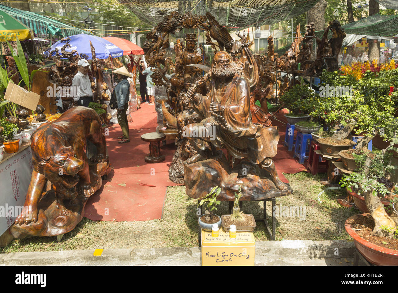 Mercato dei fiori in Ho Chi Minh, Vietnam Foto Stock