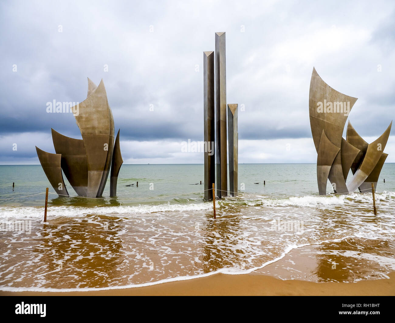 Omaha Beach Memorial, Saint Laurent sur Mer Calvados, Normandia, Frankce, Europa Foto Stock