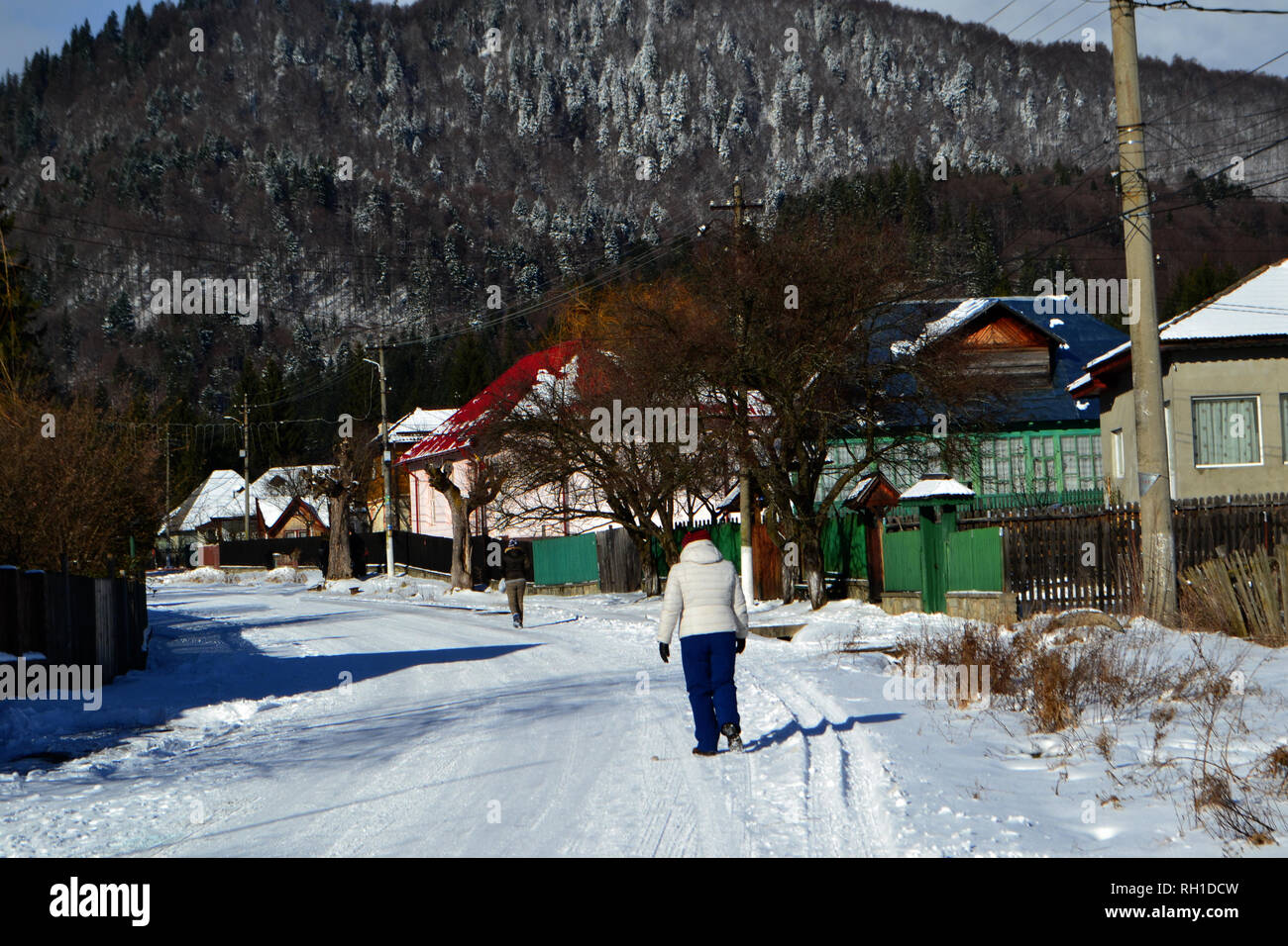 Viaggi originale attraverso le località invernali dei Carpazi Foto Stock