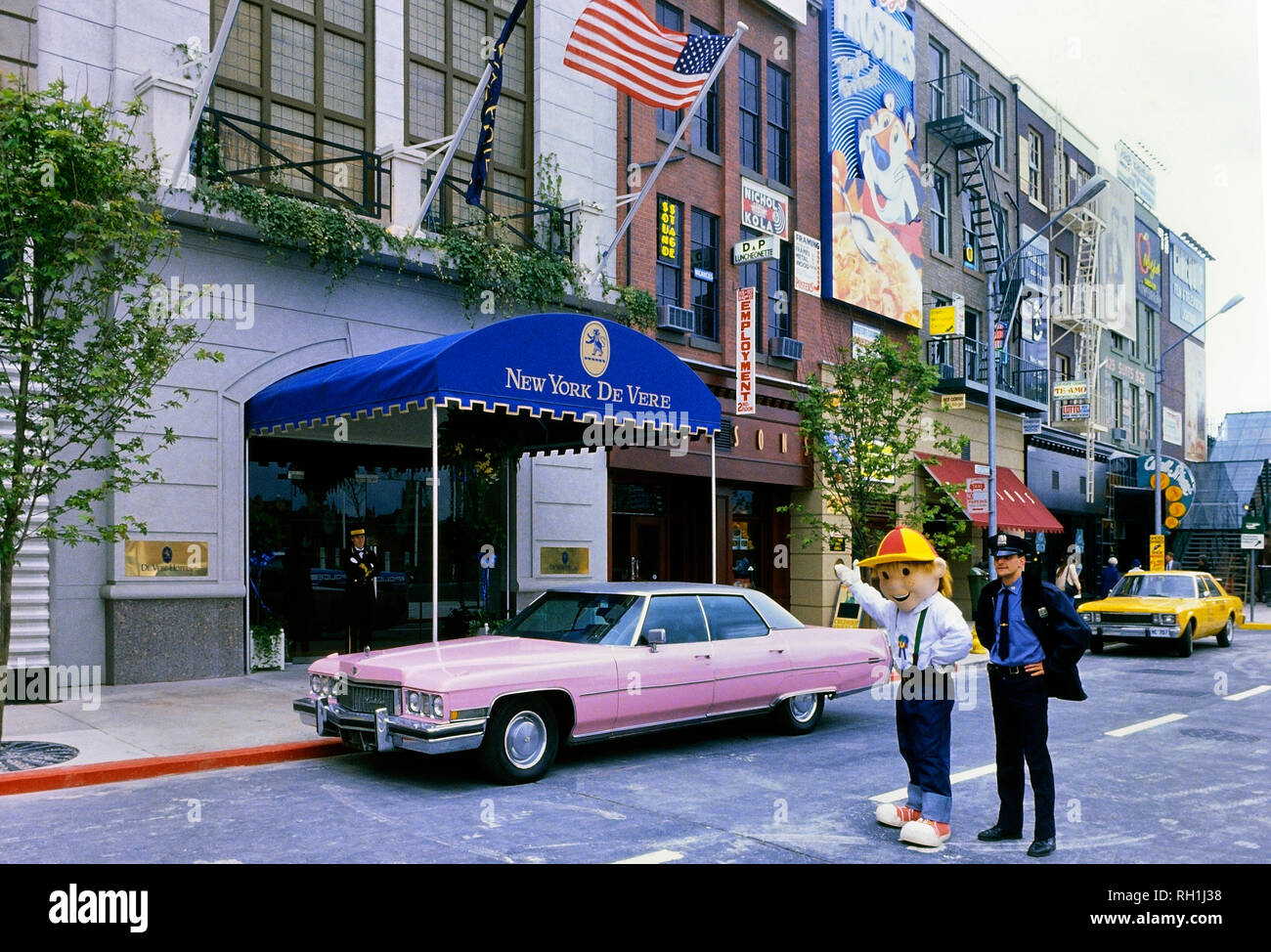 Simulazione di New York Street scene in originale Granada Studios Tour, Manchester, Inghilterra, Regno Unito. Circa 1988 Foto Stock