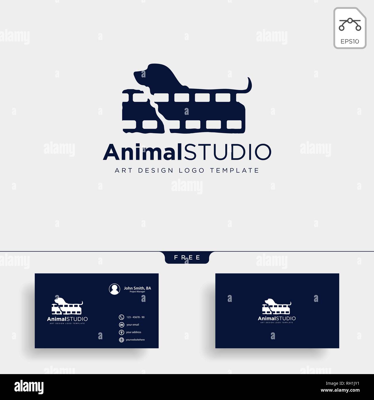 Film animale logo studio modello icona vettore - elemento vettore Illustrazione Vettoriale