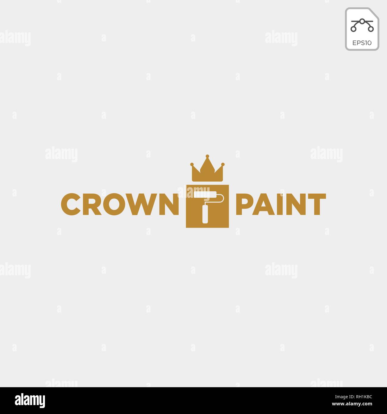 Crown spazzola di vernice il logo colorato modello icona vettore elemento Illustrazione Vettoriale