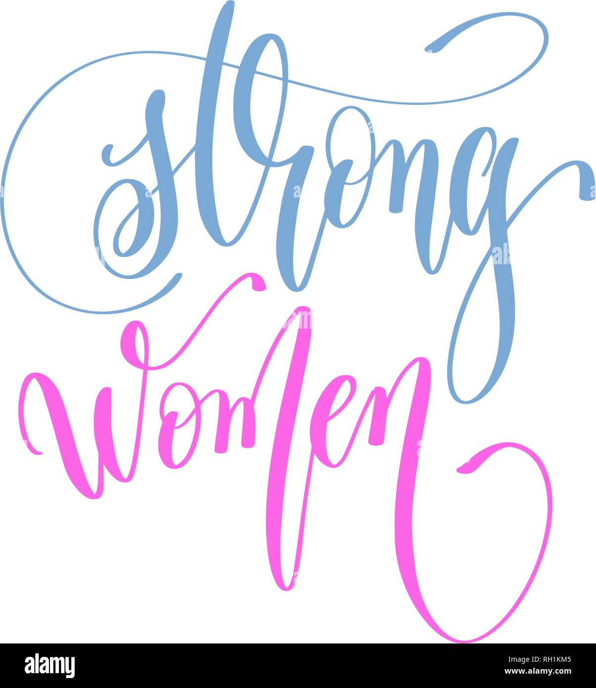 Donne forti - scritte a mano il testo per la giornata della donna Illustrazione Vettoriale