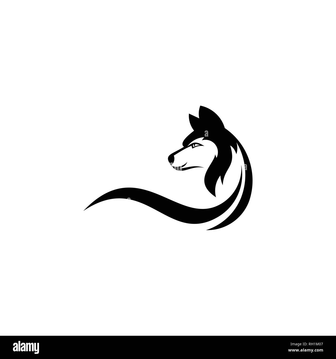 Lupo vettore grafico, la silhouette di un lupo, illustrazione vettoriale. Illustrazione Vettoriale