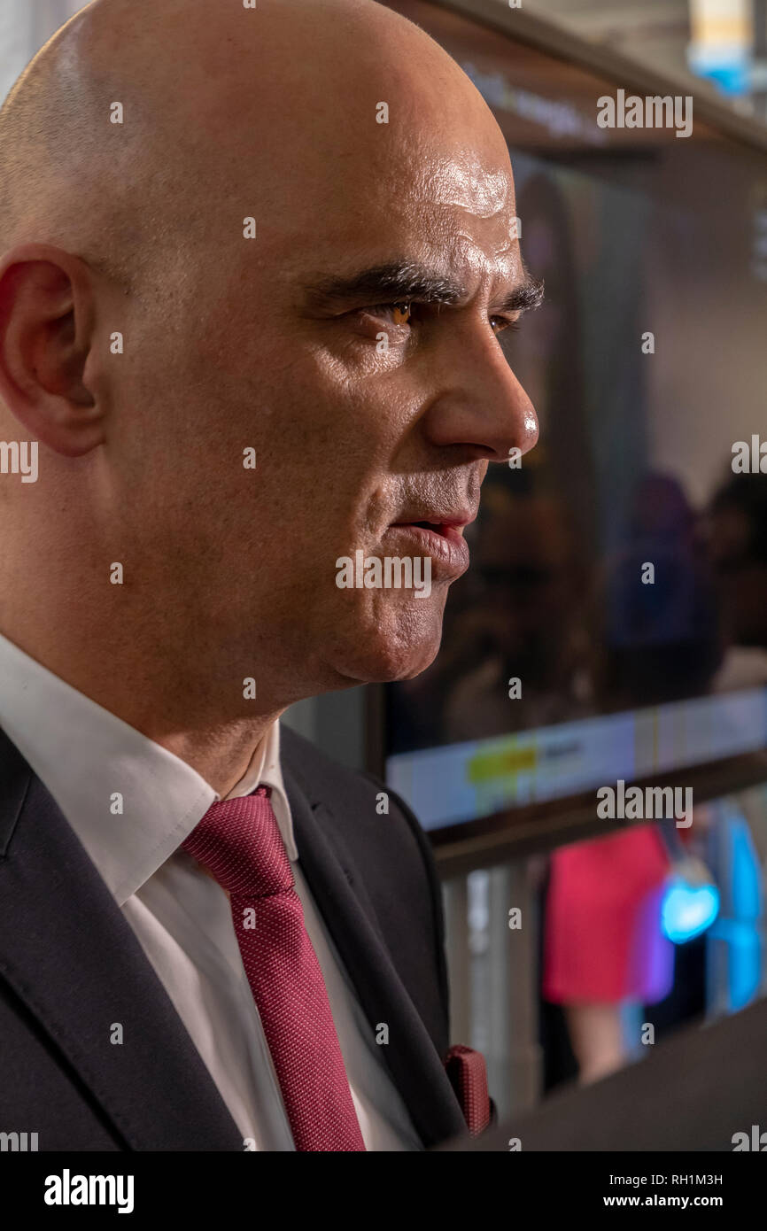 Il presidente svizzero Alain Berset in Film Festival Locarno il 1 agosto 2018 il giorno della festa nazionale svizzera in Ticino, Svizzera. Foto Stock