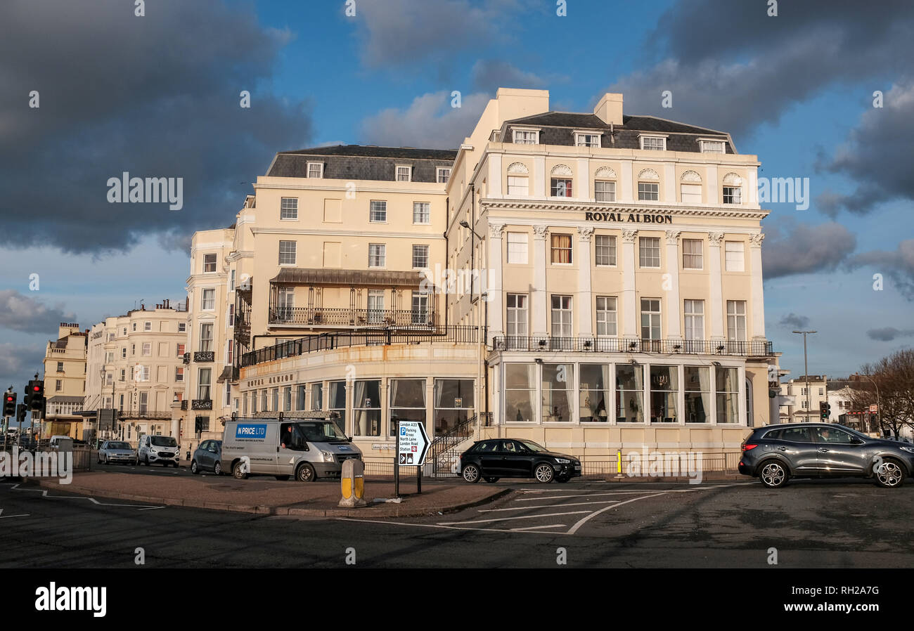 Il Royal Albion sul lungomare di Brighton Regno Unito Foto Stock