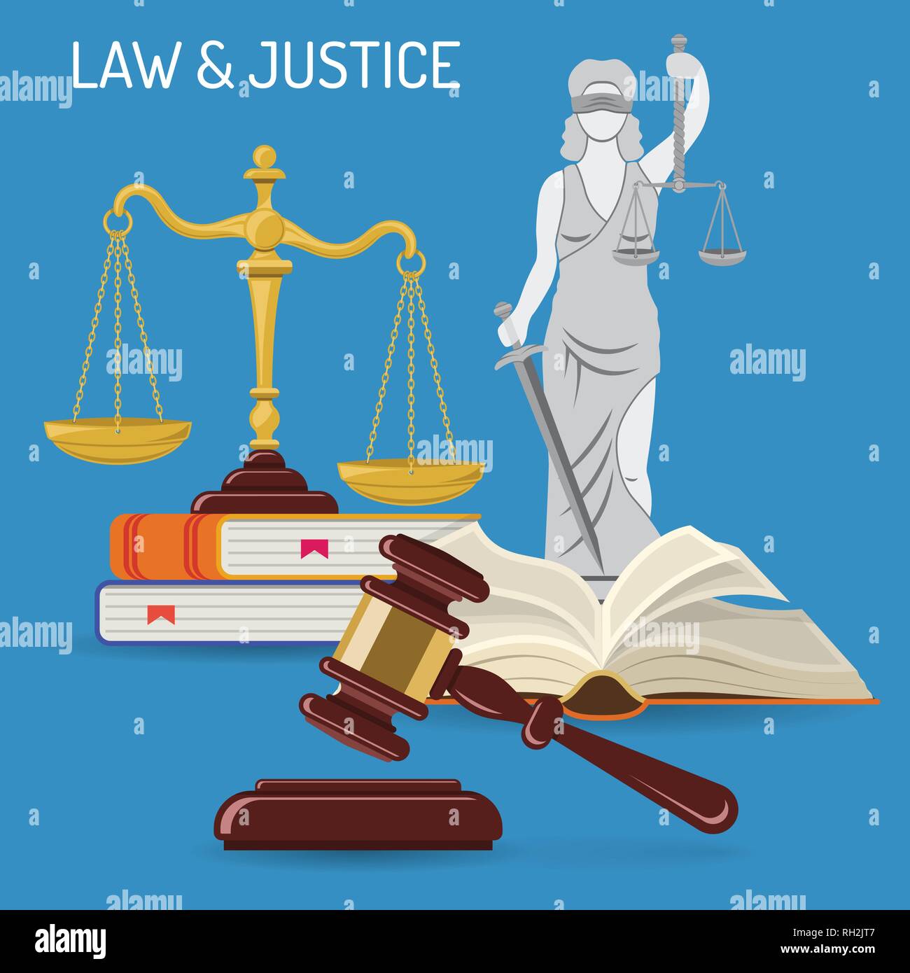 Diritto e Giustizia concetto Illustrazione Vettoriale