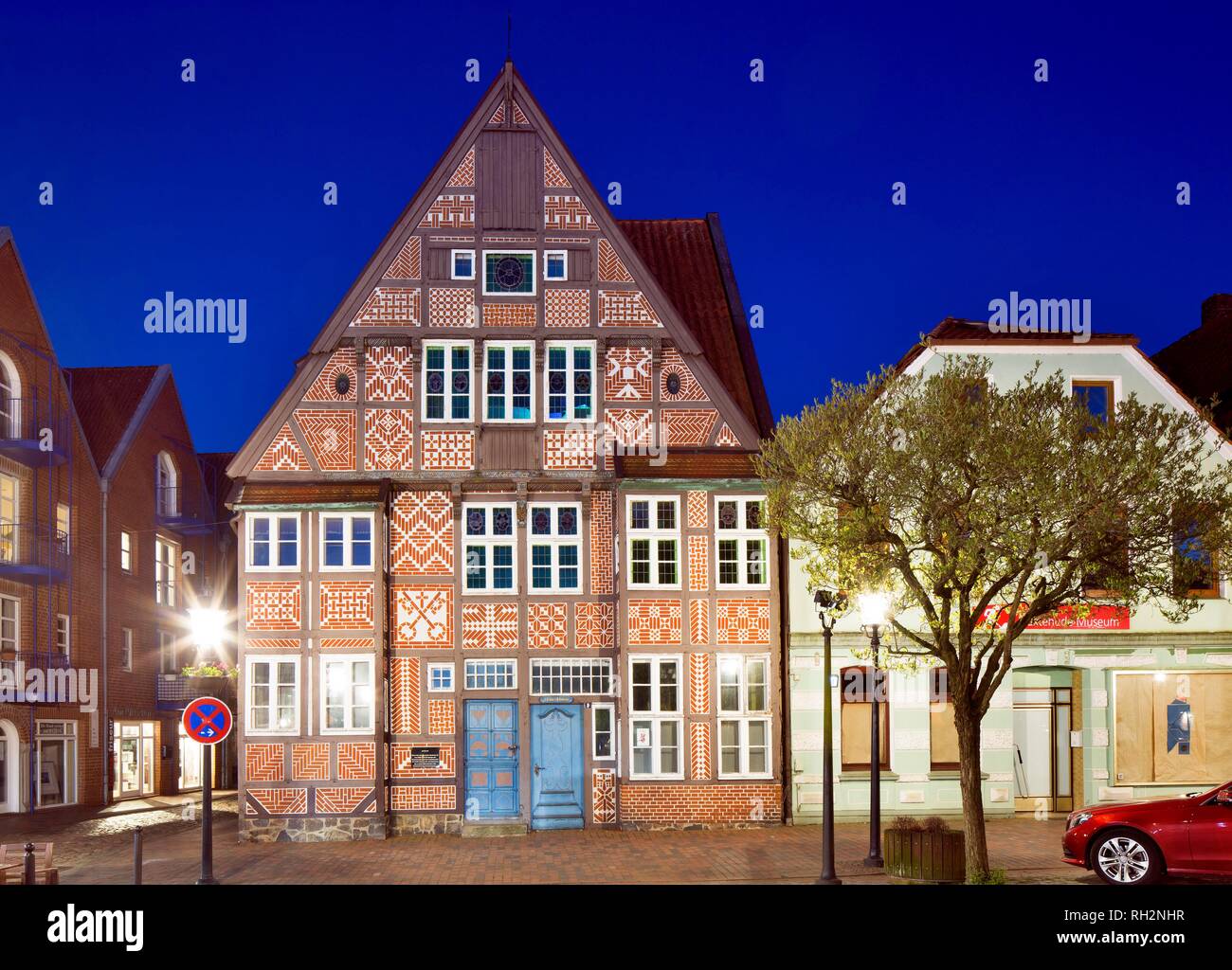 Buxtehude Museo di Storia Regionale e l'arte, la casa in legno e muratura, Buxtehude, Bassa Sassonia, Germania Foto Stock
