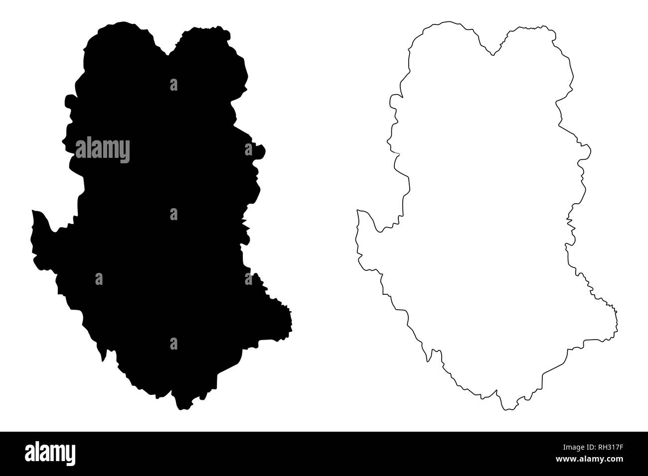 Sukhothai provincia (Regno di Thailandia, Siam, province della Thailandia) mappa illustrazione vettoriale, scribble schizzo Sukhothai mappa Illustrazione Vettoriale