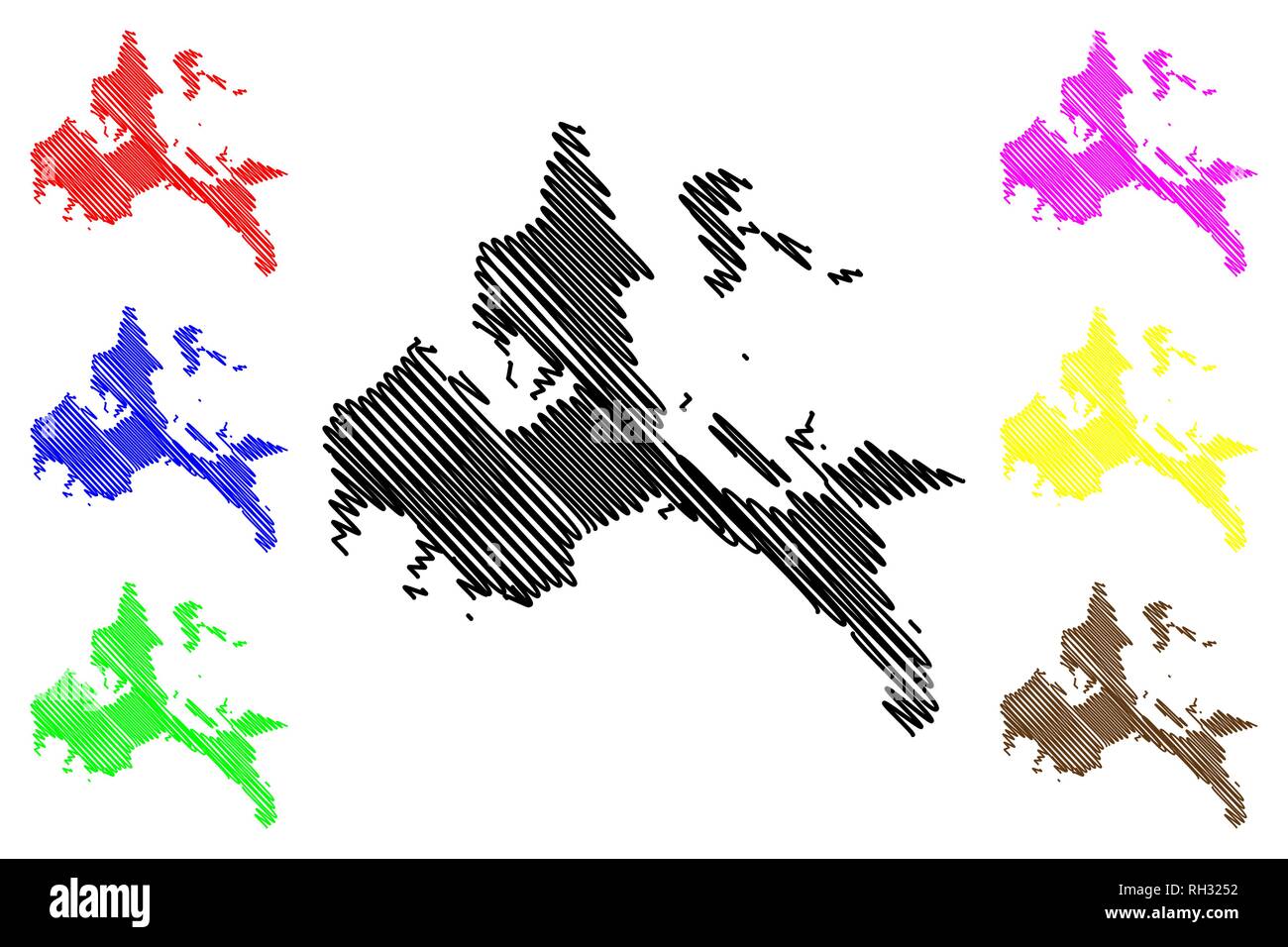Calabarzon regione (regioni e province nelle Filippine Repubblica delle Filippine) mappa illustrazione vettoriale, scribble schizzo Southern Tagalog ma Illustrazione Vettoriale