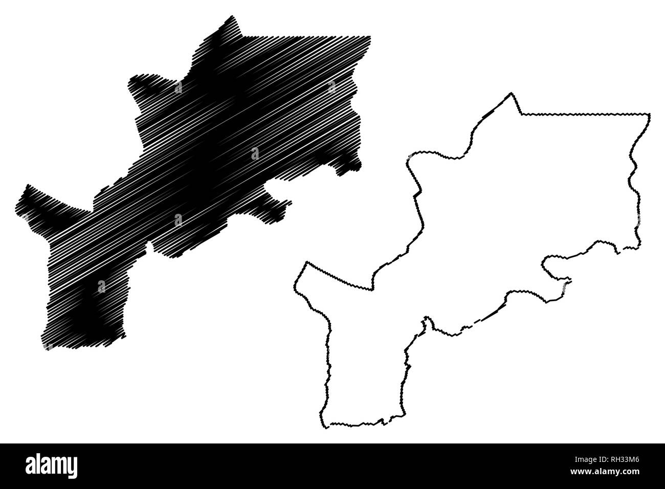 Provincia Lomami (Repubblica Democratica del Congo, Repubblica Democratica del Congo, la Repubblica democratica del Congo, Congo-Kinshasa) mappa illustrazione vettoriale, scribble schizzo Lomami mappa Illustrazione Vettoriale