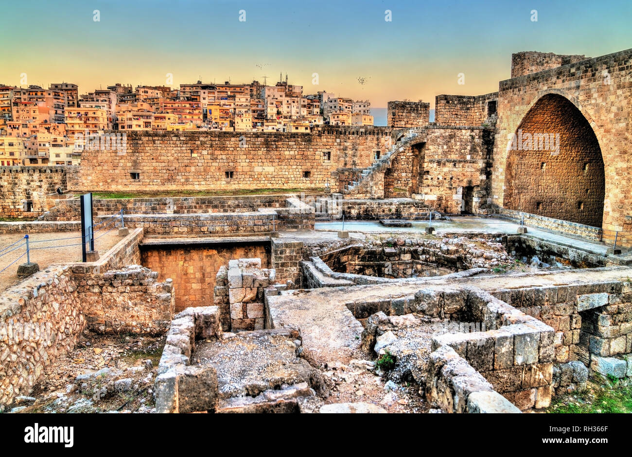 Cittadella di Raymond de Saint-Gilles a Tripoli in Libano Foto Stock
