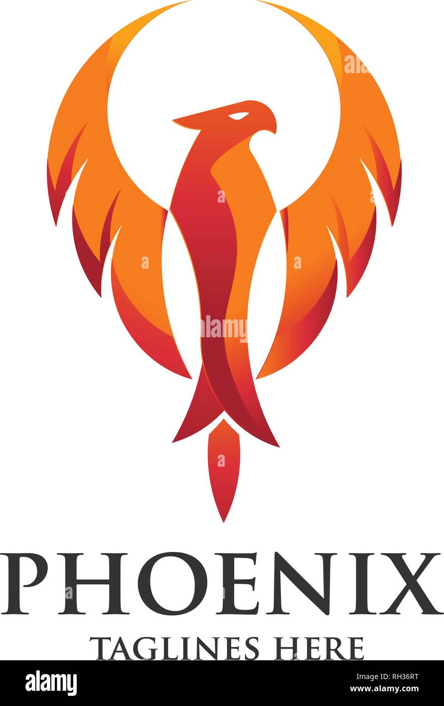 Il lusso di PHOENIX il concetto di logo, best phoenix bird logo design, Phoenix logo vettoriale,logo creativo di uccello mitologico Illustrazione Vettoriale