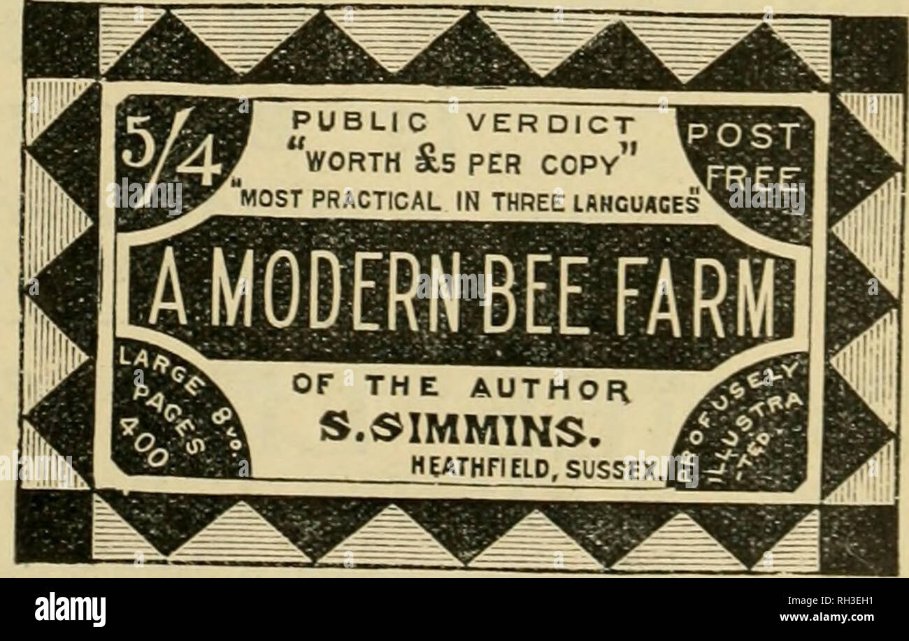 . British bee ufficiale &AMP; gli apicoltori consigliere. Le api. I concessionari e gli apicoltori vedrà il commercio abovo contrassegni stampigliati su ogni pacchetto originale di Hoot fr,f£ Vhan? .Onu isll.Rs entro ogni 6"cu confezione da 1 lb. al 50 lb. dimensioni. "WEED" eccelle su tutte le altre fondazioni in puro- ness, con impossibilità di comunicare fallo brood EfJm?: "f°i!gh5,e-ss' anc!, conseguente economicità, racility di movimentazione in tutti i tempi senza rottura e accettazione da parte dell'api. Queste rivendicazioni sono ora copiati dai fornitori di altre fondazioni importati che, non essendo effettuata su una macchina di erbaccia, non posse Foto Stock