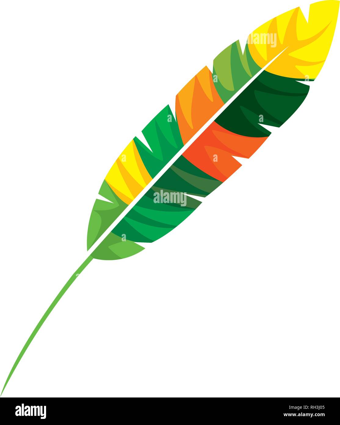 Feather esotici icona colori Illustrazione Vettoriale