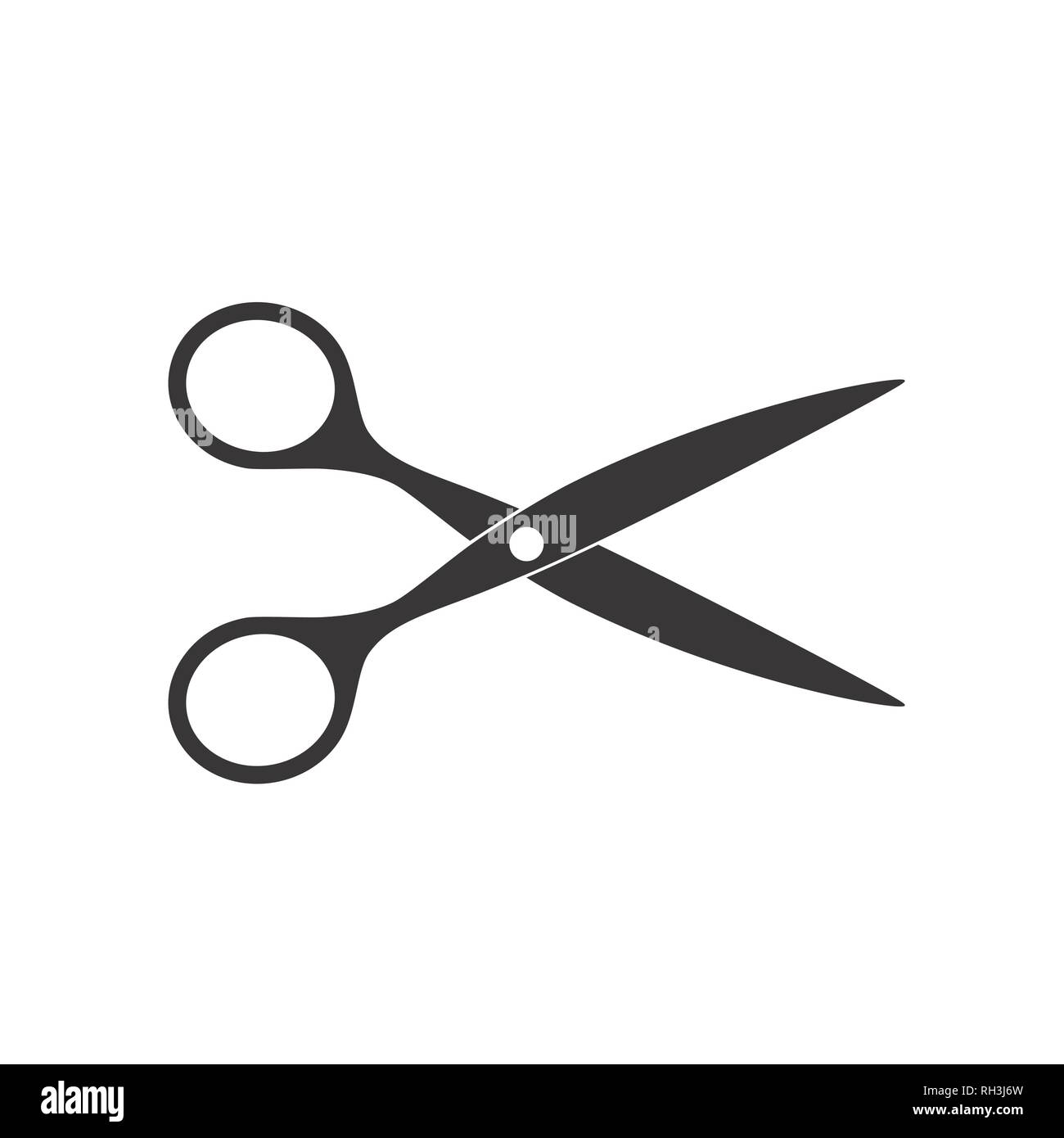 Icona delle forbici illustrazione vettoriale. Concetto di taglio con forbici  aperto. Utensile o parrucchiere simbolo del logo Immagine e Vettoriale -  Alamy