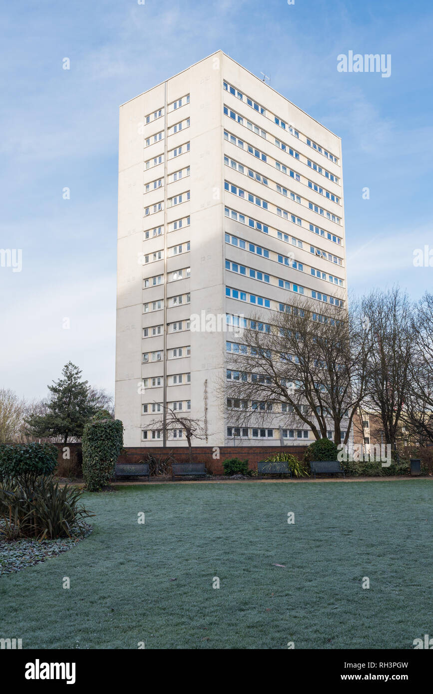 Elevato aumento di blocchi di appartamenti in unità Danielle, Birmingham Foto Stock