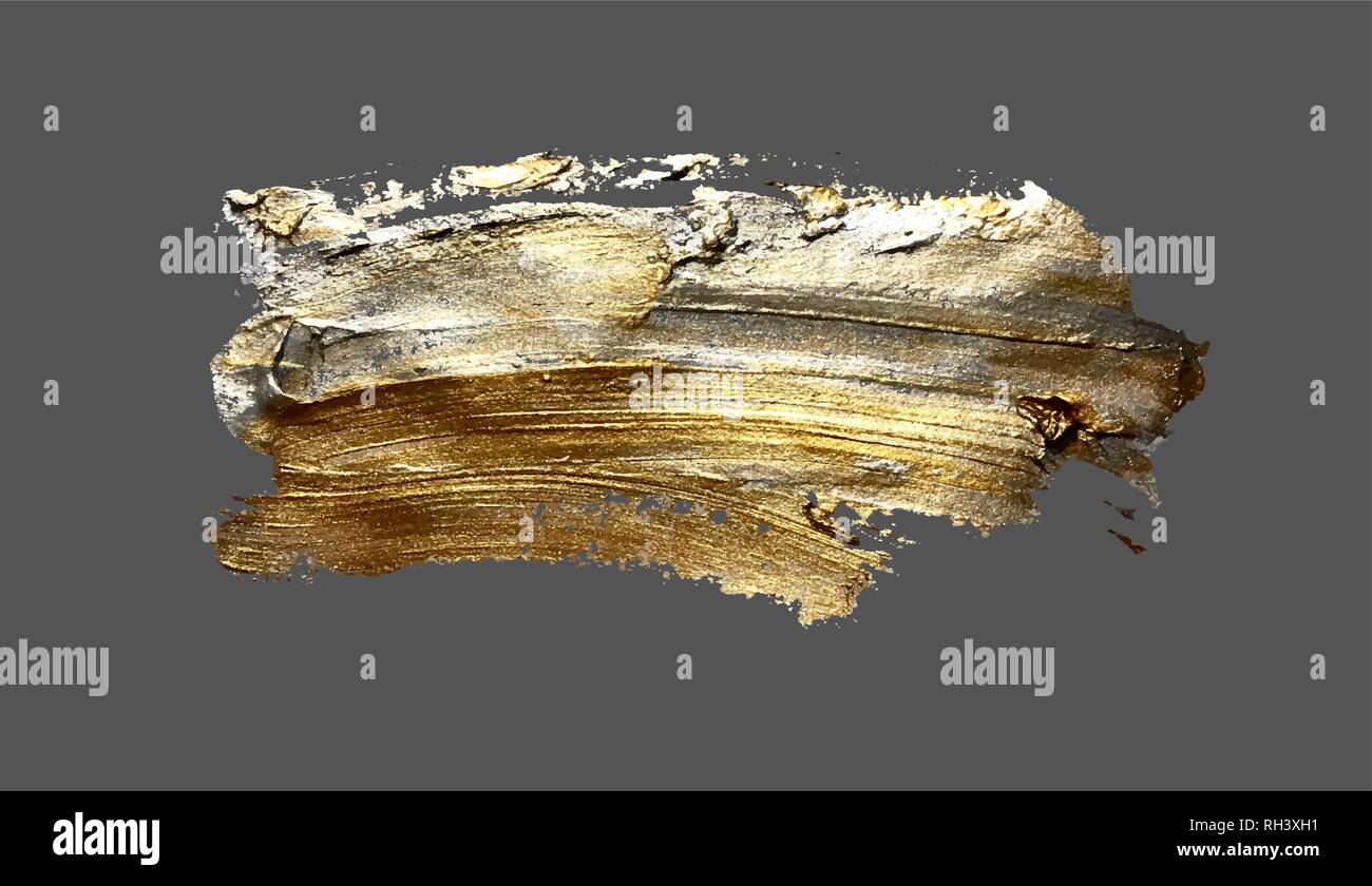 Disegno a mano gold pennello punto di vernice Illustrazione Vettoriale
