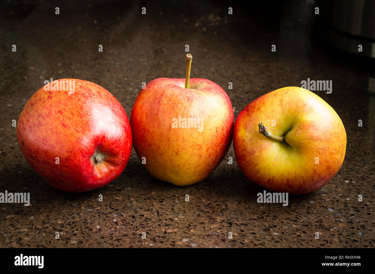 Best of British Daliclass mangiare le mele è pronto per il consumo in inverno nel Regno Unito Foto Stock