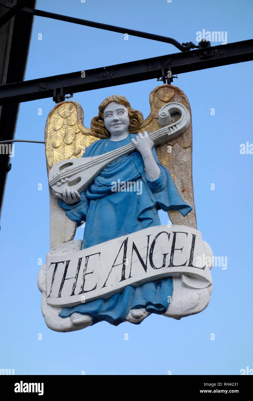 Segno per l'angelo, Lavenham, Suffolk Foto Stock