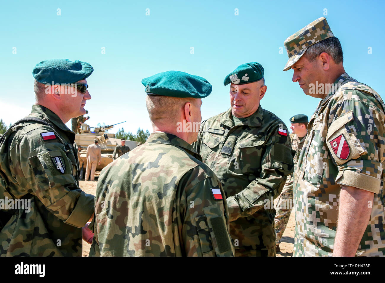 Militare Internazionale di Formazione "aber Strike 2017', Adazi, Lettonia, dal 3 al 15 giugno 2017. US Army Europe-led internazionale annuale di esercizio militare Foto Stock