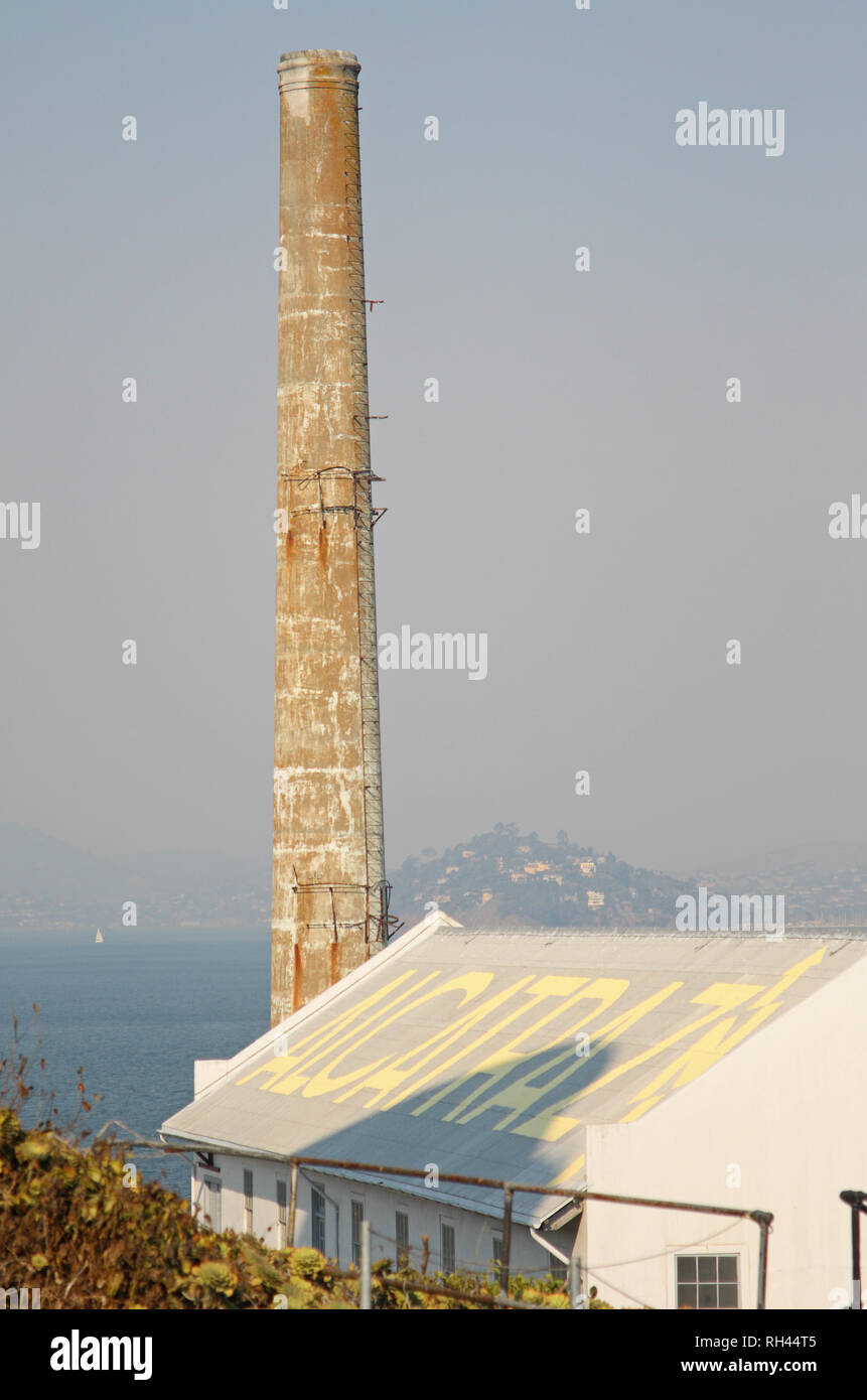 Casa potenza, Isola di Alcatraz e la baia di San Francisco, California, Stati Uniti d'America Foto Stock