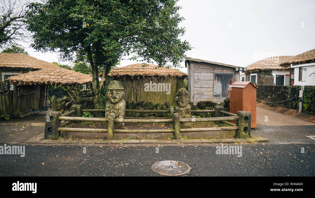 Casa Donghadong Visti in Jeju Island, area di Seogwipo Foto Stock