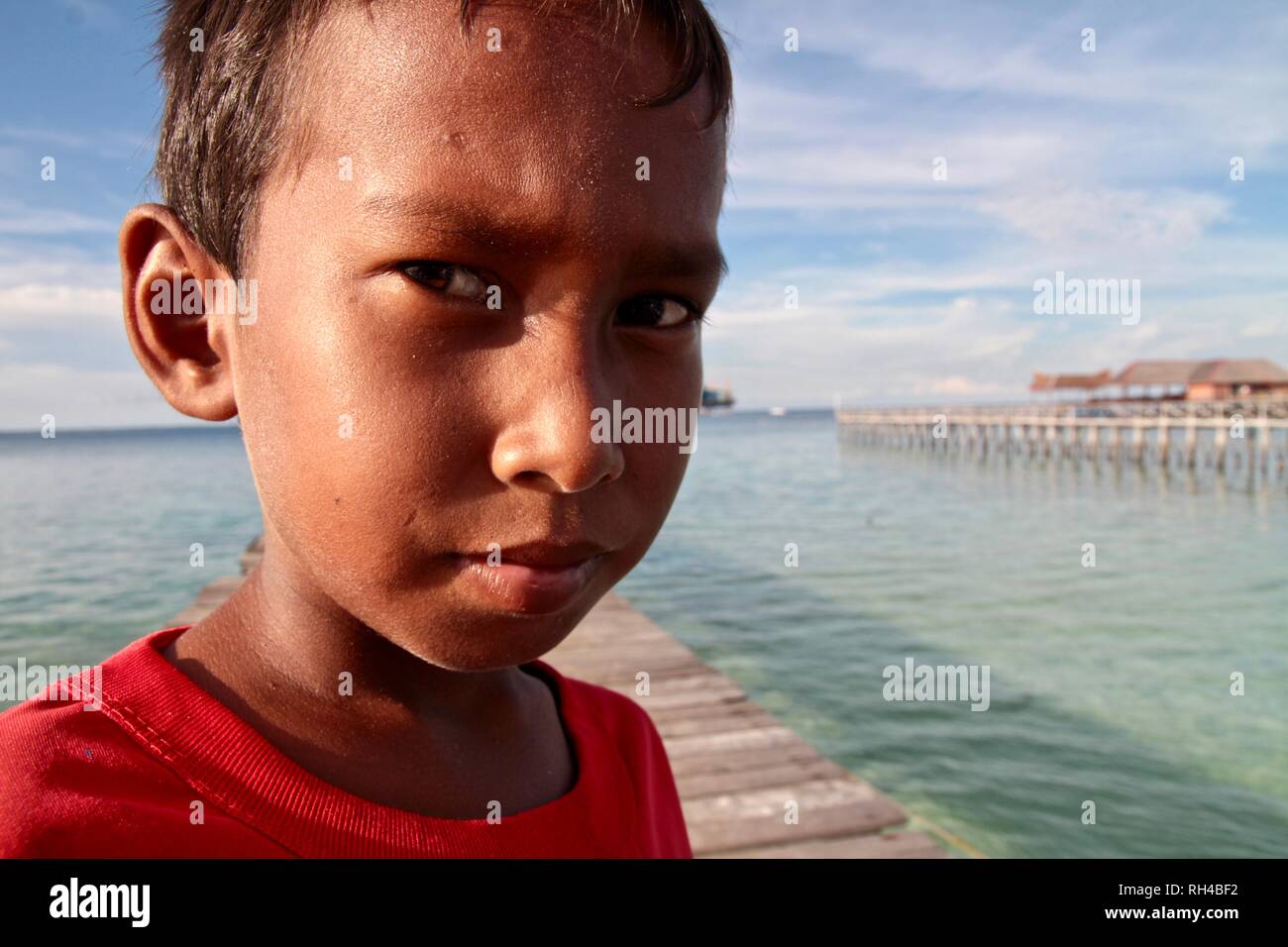 Ritratto di un ragazzo indonesiano Foto Stock