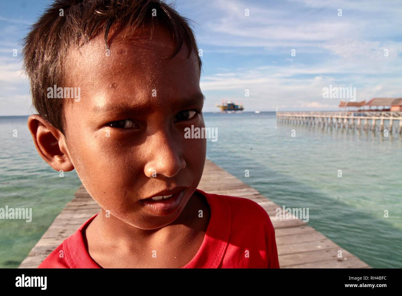 Ritratto di un ragazzo indonesiano Foto Stock