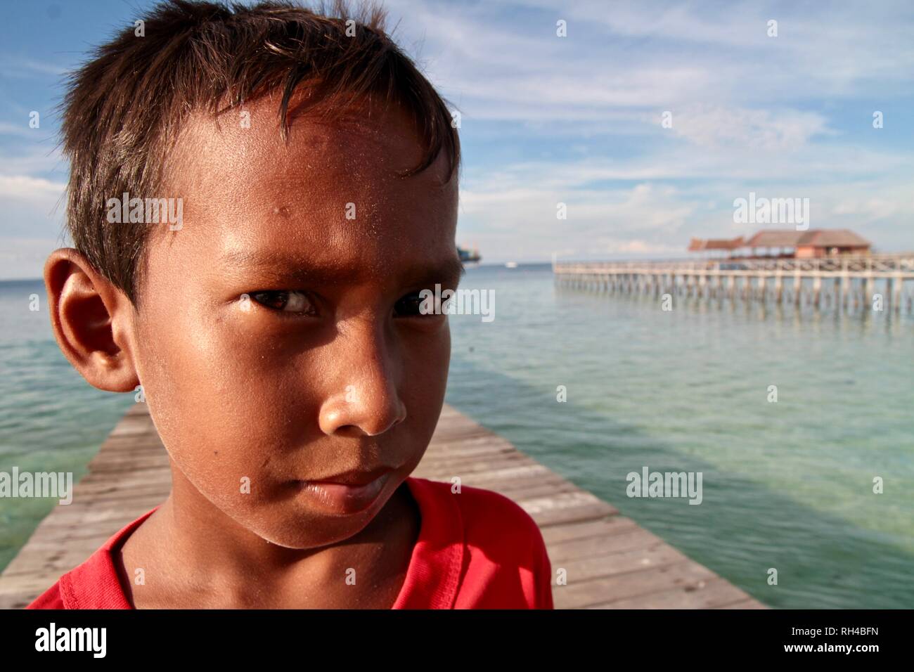 Ritratto di un ragazzo indonesiano Foto Stock