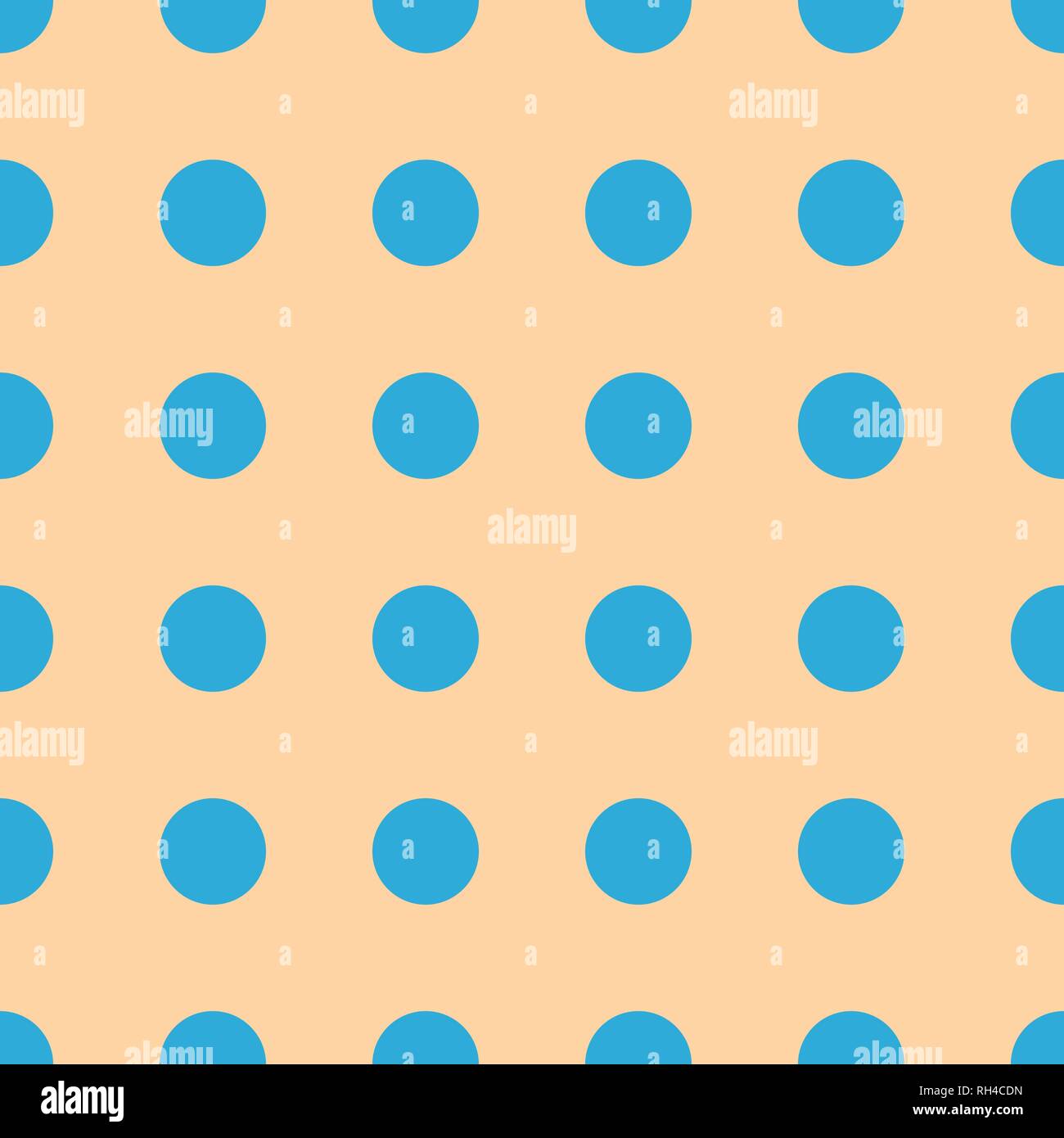 Luce vettore Beige Seamless Pattern con luce blu a pois. In stile vintage background. Illustrazione Vettoriale