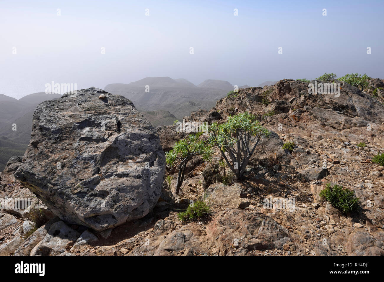 Vista dal calvario hill Roque Calvario, a Alajero, La Gomera, isole Canarie, Spagna Foto Stock
